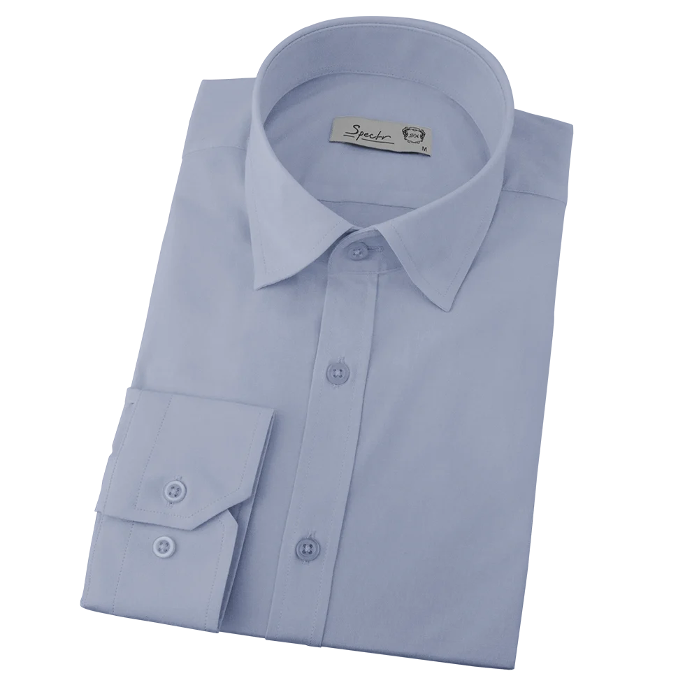 Мужская рубашка "Spectr" голубая super slim fit
