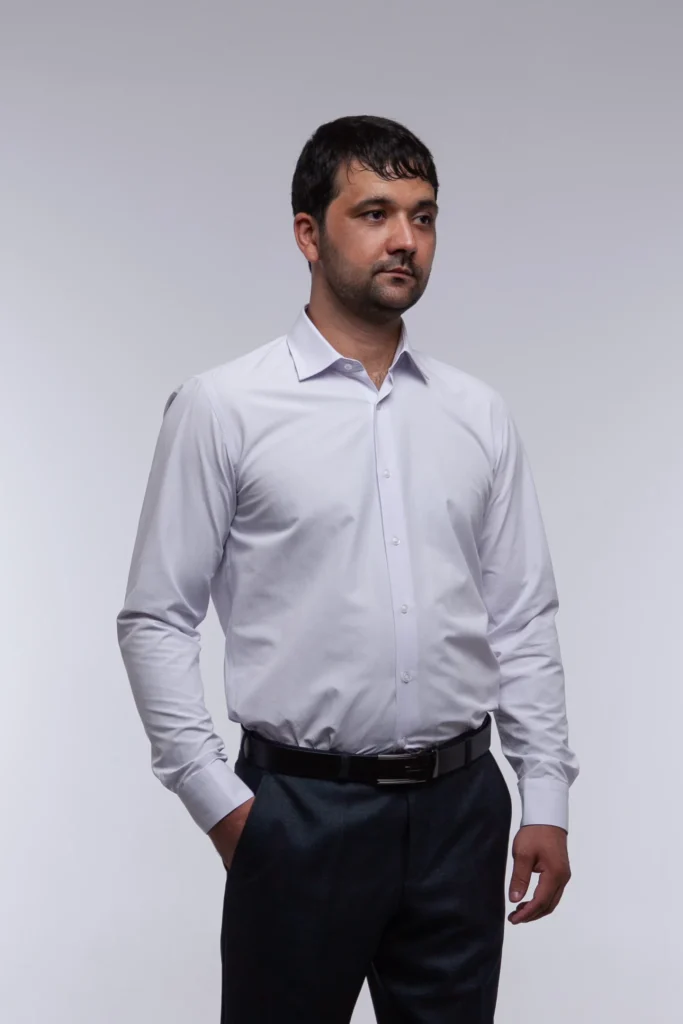 Мужская рубашка "Spectr" розовая slim fit