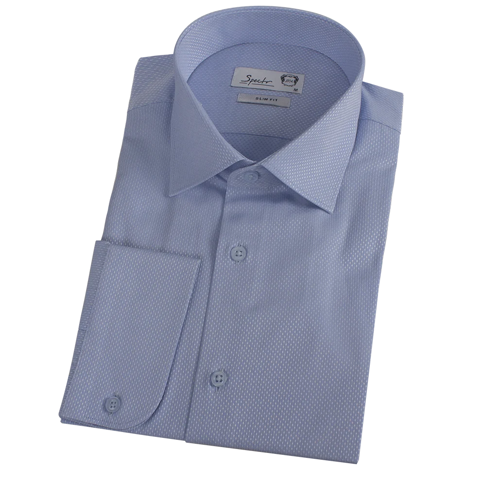 Мужская рубашка "Spectr" синяя slim fit