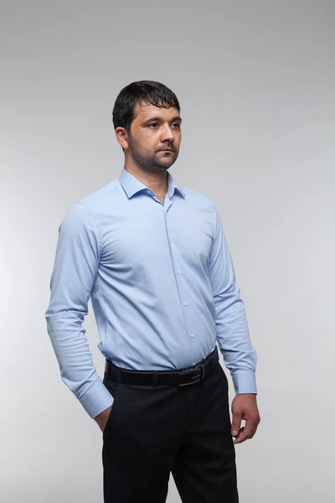 Мужская рубашка "Stefano Nardiego" св - голубая slim fit