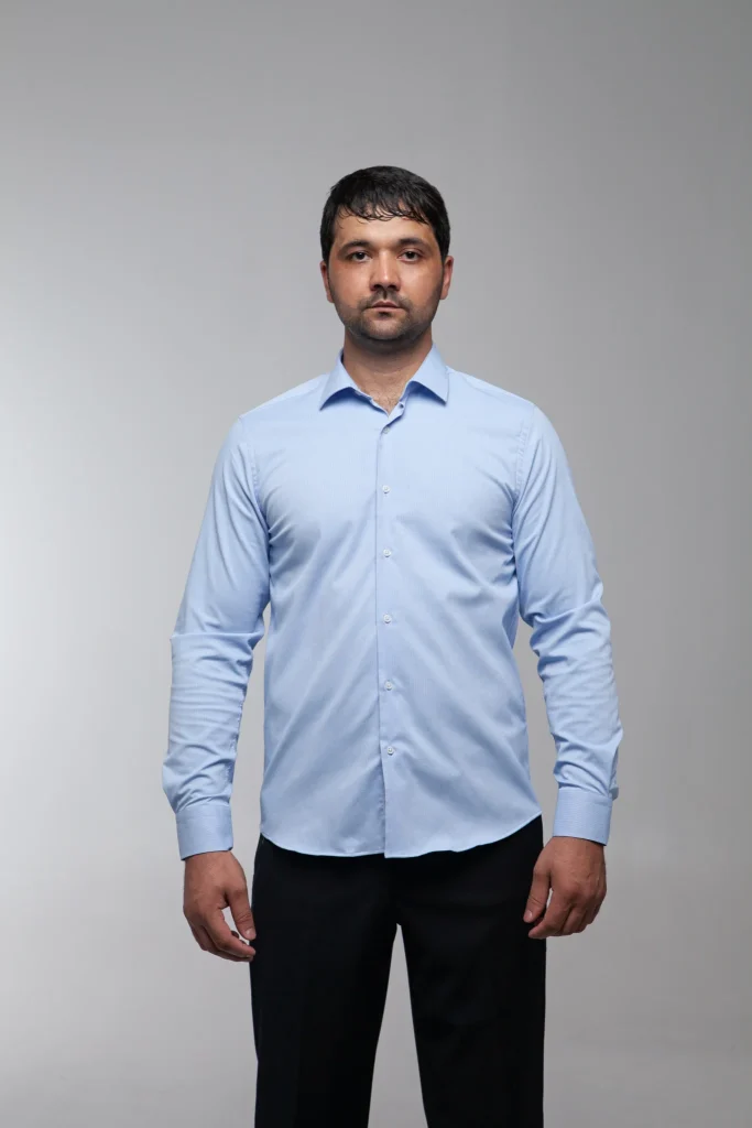 Мужская рубашка "Stefano Nardiego" св - голубая slim fit
