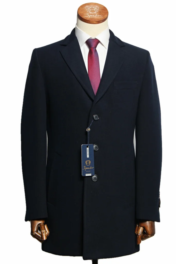 Мужское пальто "Бангор" английский, синее slim fit