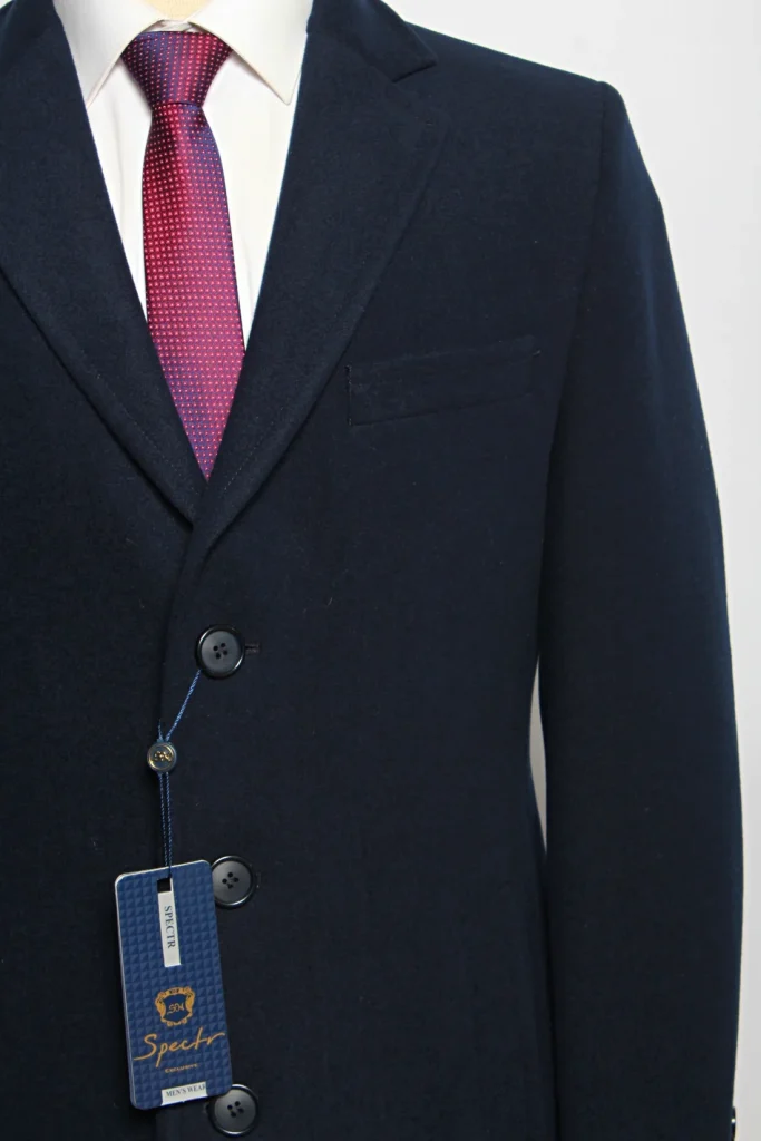 Мужское пальто "Бангор" английский, синее slim fit