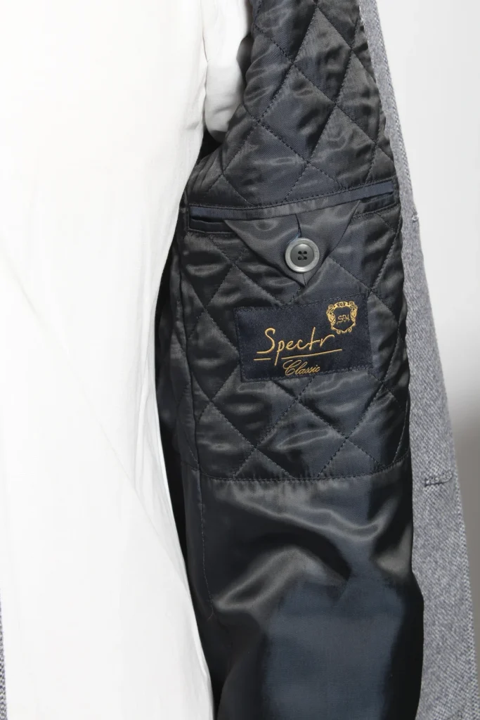 Мужское пальто "Берат" серое со стойкой slim fit