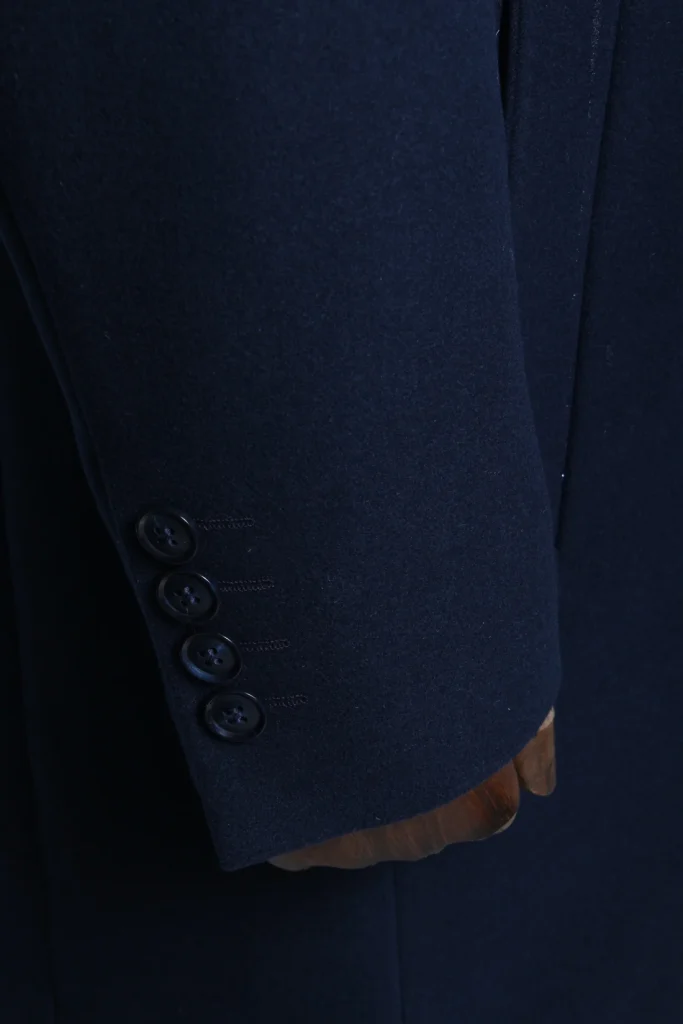 Мужское пальто "Борги" синее slim fit