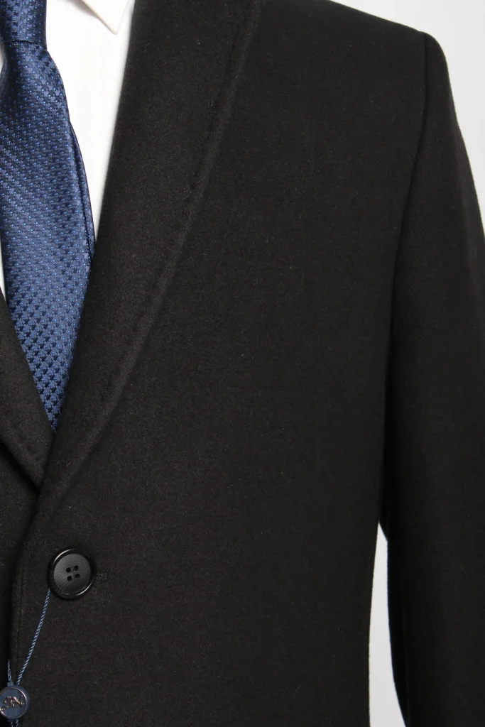Мужское пальто "Борги" черное slim fit