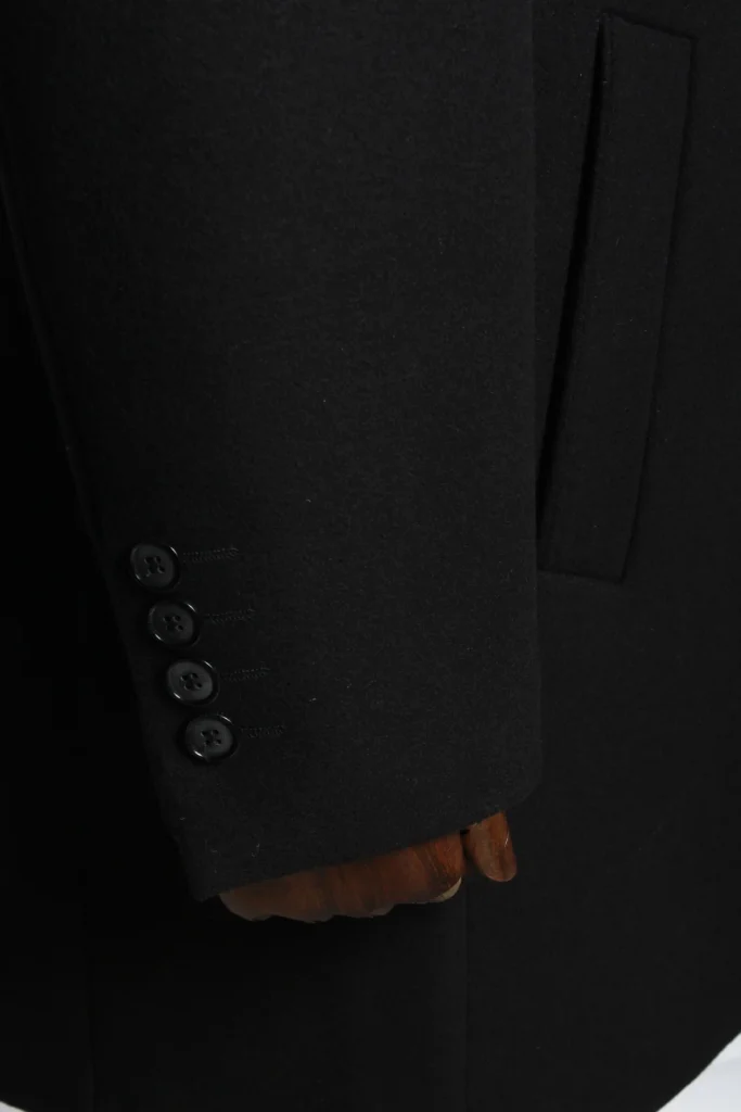Мужское пальто "Борги" черное slim fit