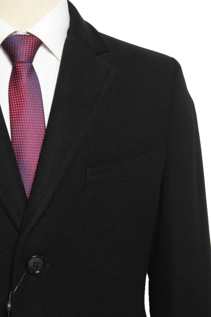 Мужское пальто "Гирван" английский, черное slim fit