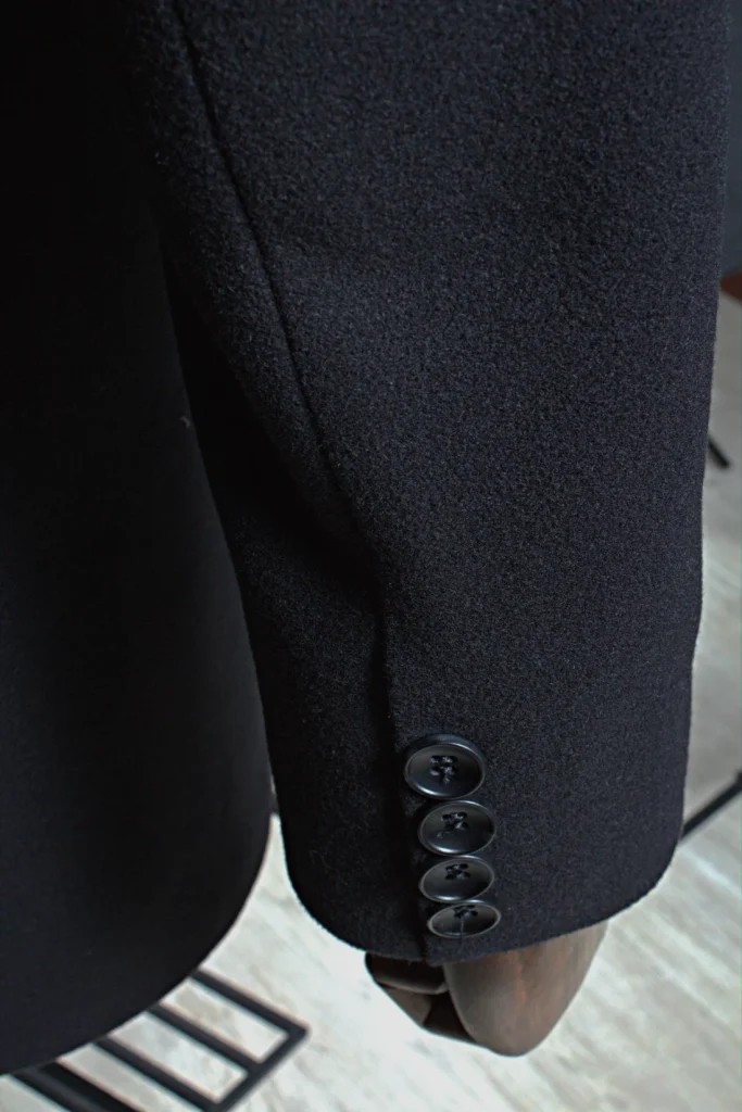 Мужское пальто "Блэйк" черное со стойкой slim fit