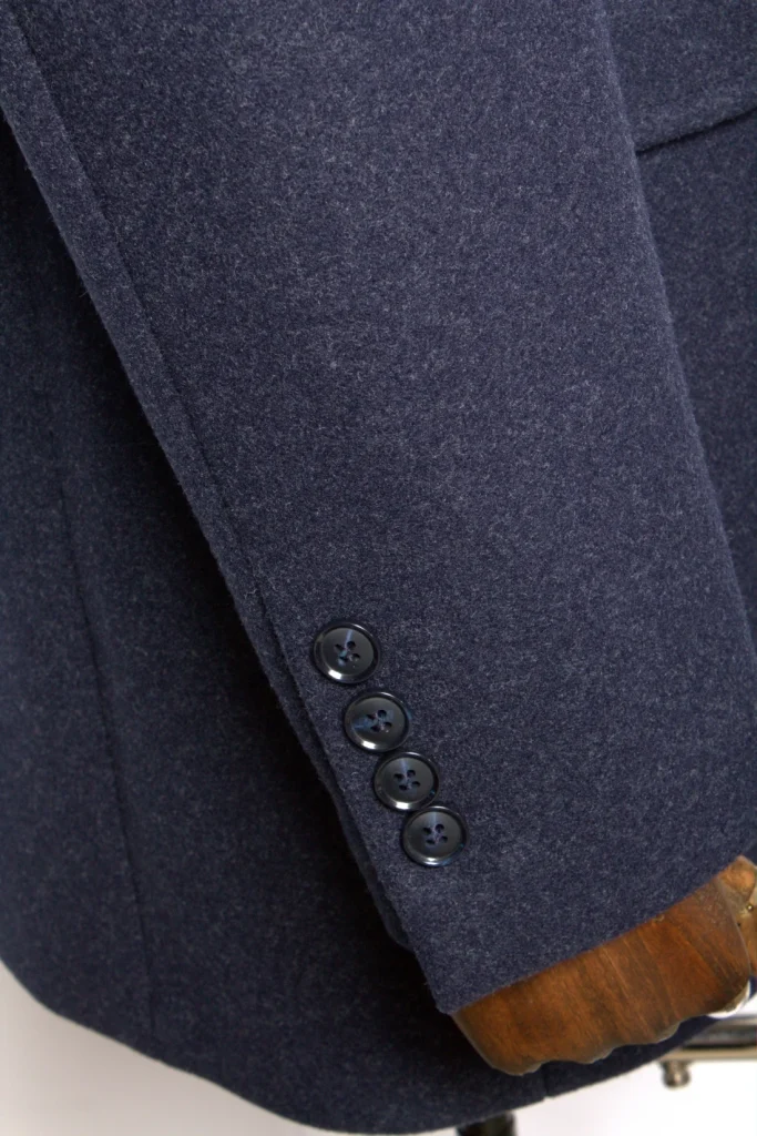 Мужское пальто "Дерон" английский, синее slim fit