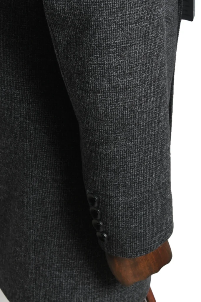 Мужское пальто "Кевин" серое с капюшоном slim fit