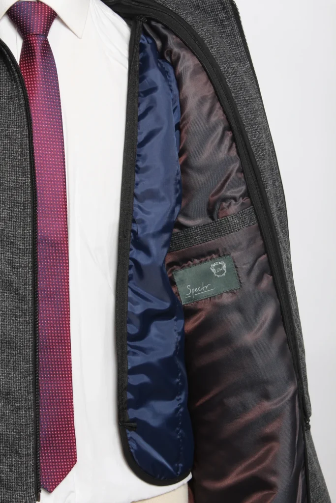 Мужское пальто "Кевин" серое с капюшоном slim fit