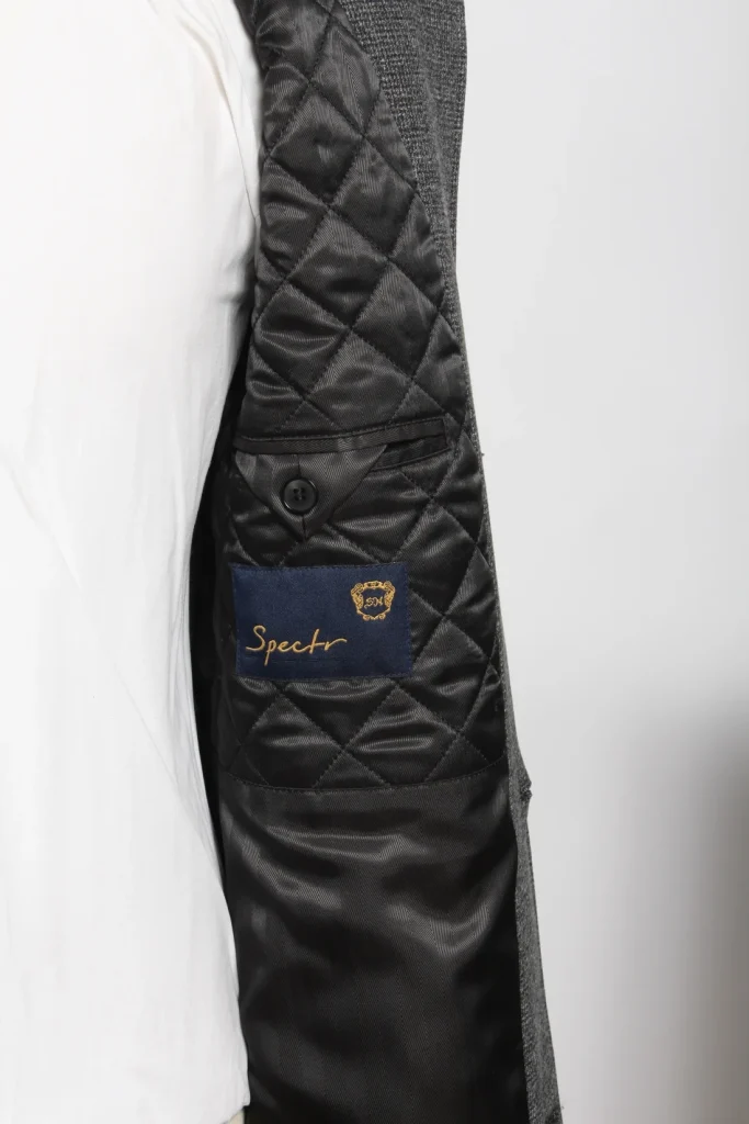 Мужское пальто "Кевинъ" серое со стойкой slim fit