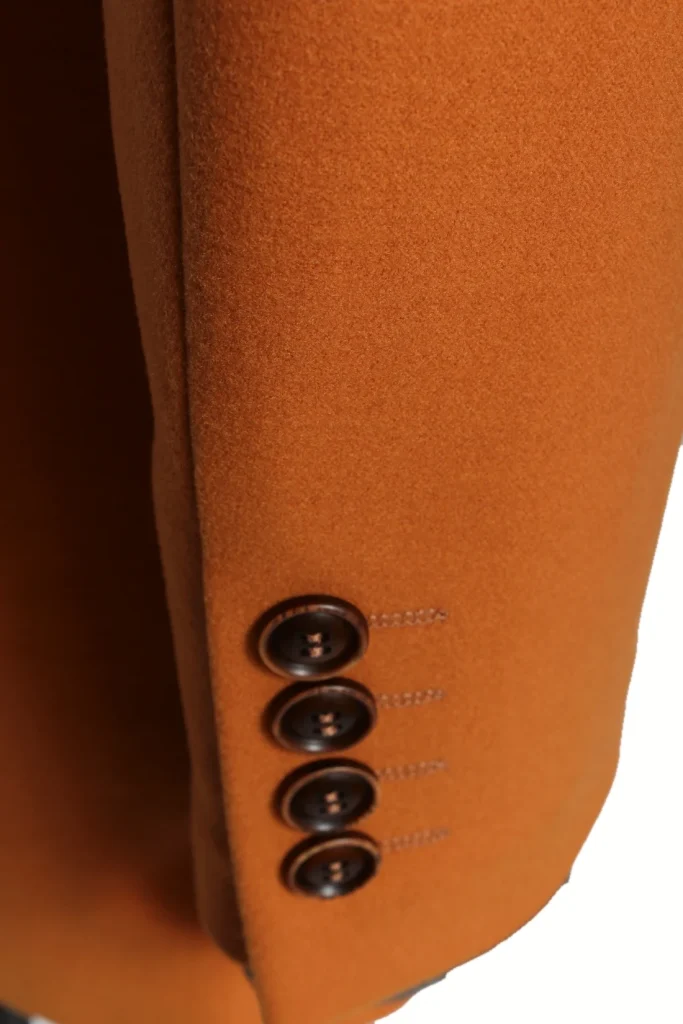 Мужское пальто "Кэмэл" оранжевое со стойкой slim fit