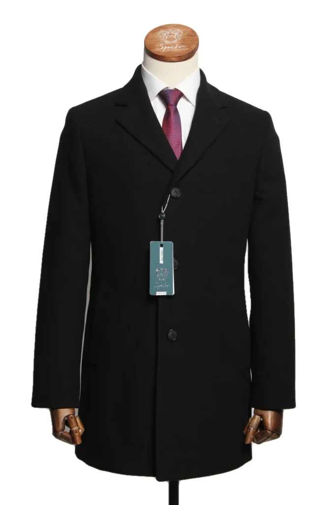 Мужское пальто "Мауро" черное slim fit