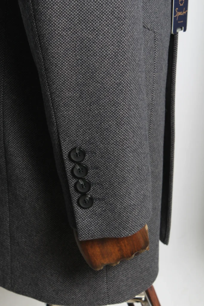 Мужское пальто "Милан" серое со стойкой slim fit