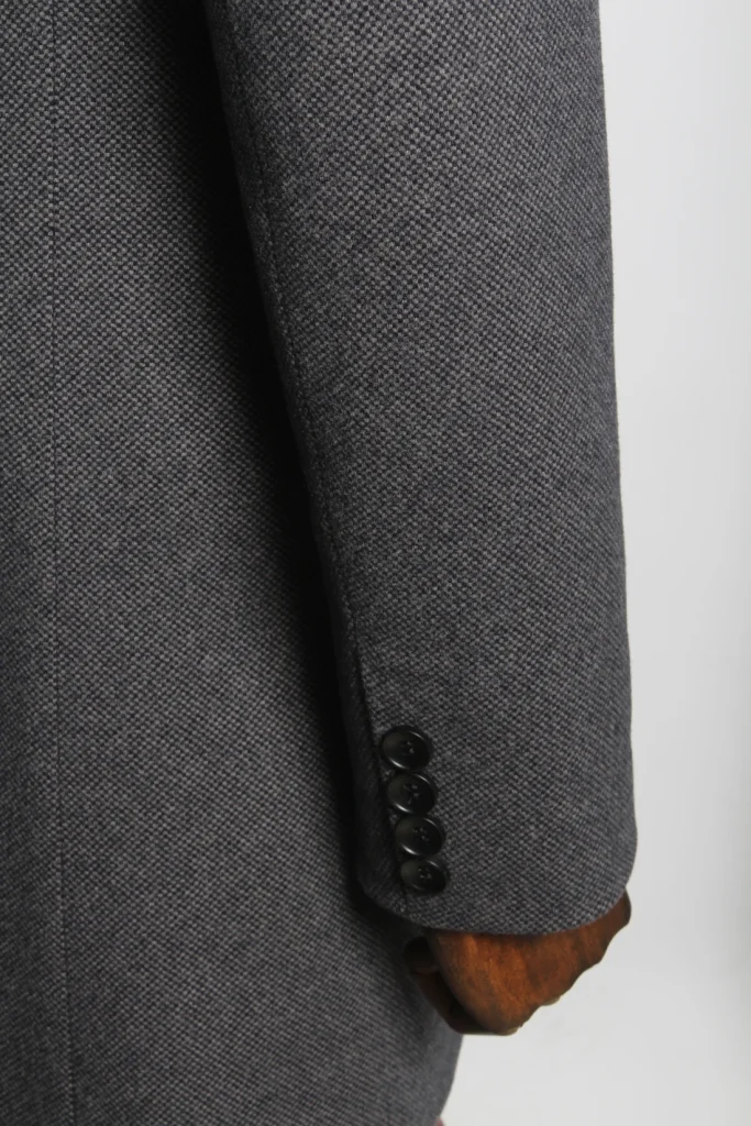 Мужское пальто "Монторо" серое со стойкой slim fit