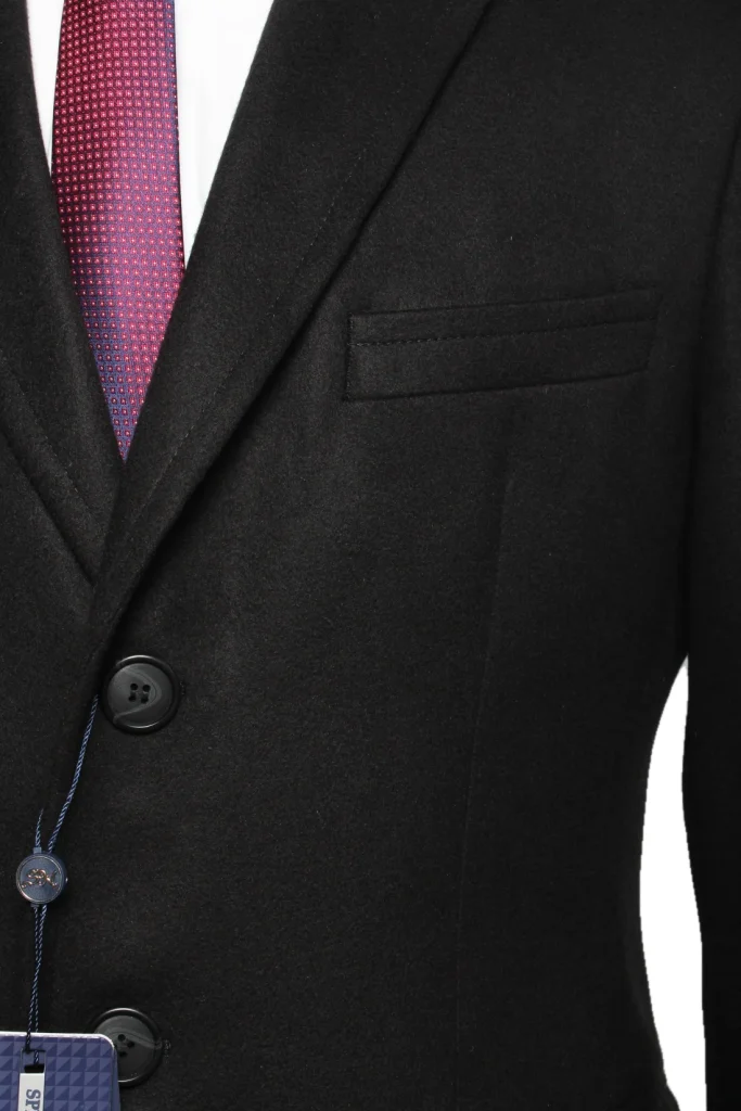Мужское пальто "Неван" английский, черное slim fit