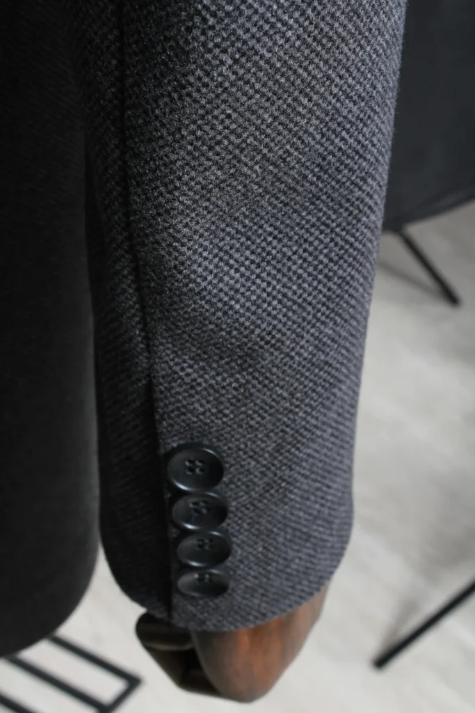 Мужское пальто "Панамера" серое со стойкой slim fit