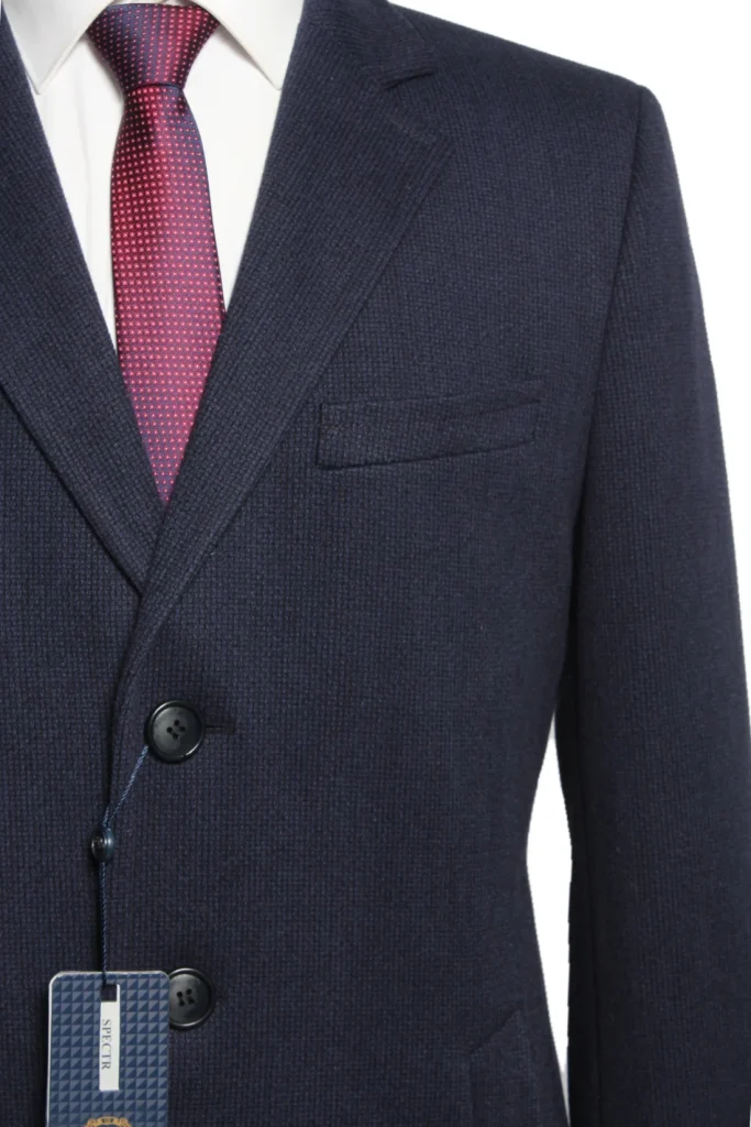 Мужское пальто "Прага" английский, синее slim fit