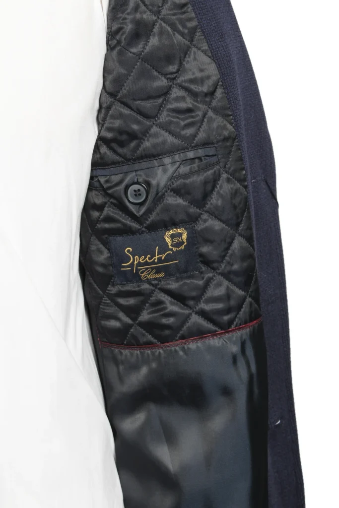 Мужское пальто "Прага" английский, синее slim fit