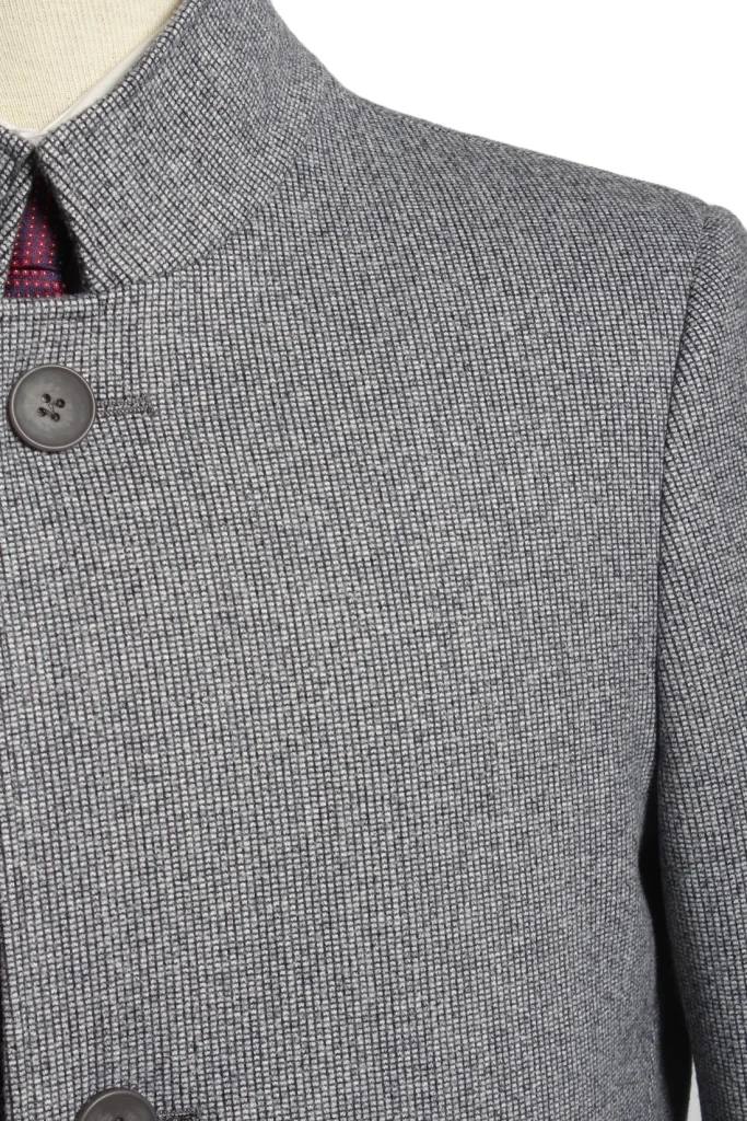 Мужское пальто "Рендал" серое со стойкой slim fit
