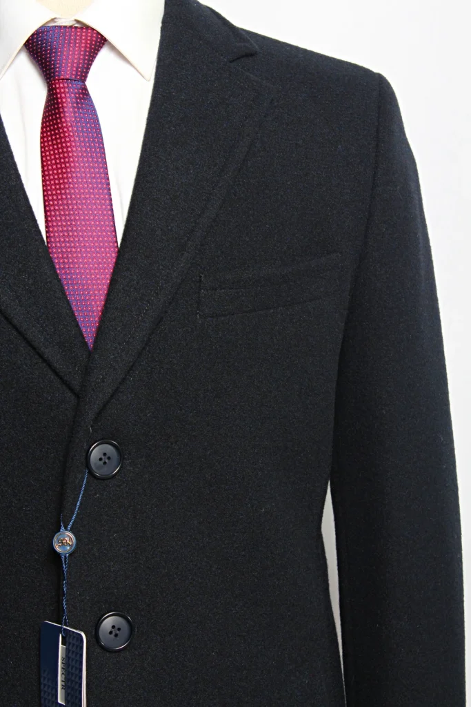 Мужское пальто "Соледар" английский, серое slim fit