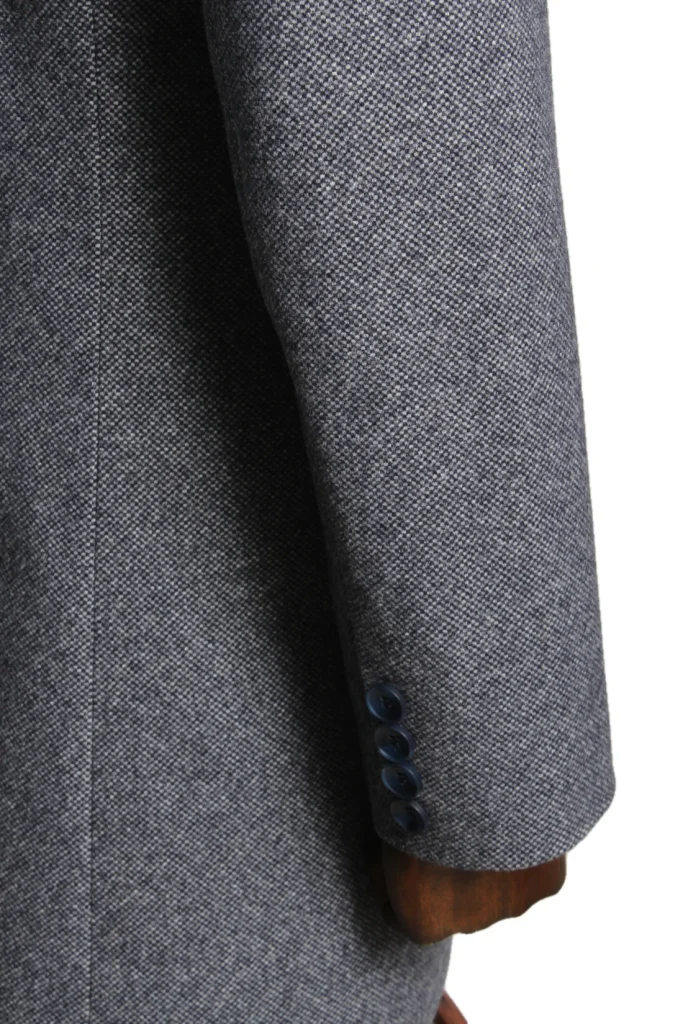 Мужское пальто "Стивен" серое со стойкой slim fit
