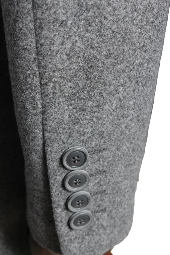 Мужское пальто "Тейлор" серое со стойкой slim fit