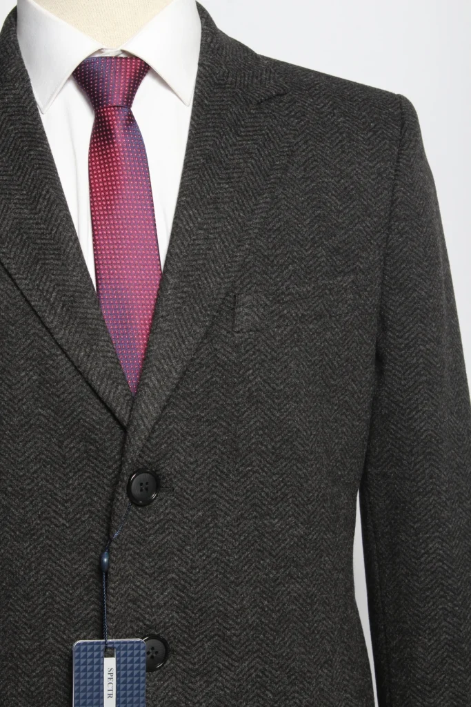 Мужское пальто "Тренто" английский, серое slim fit