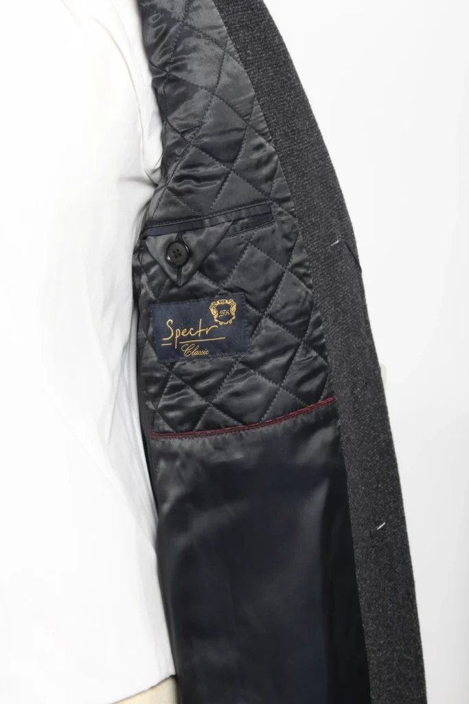 Мужское пальто "Эвора" английский, серое slim fit