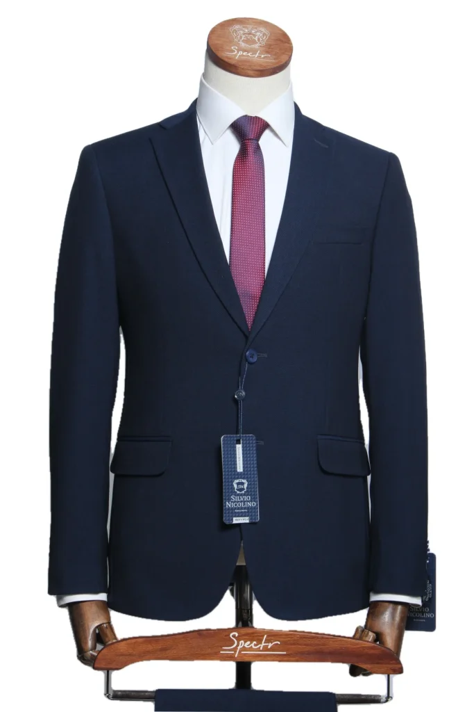 Мужской деловой костюм "Макато" синий двойка slim fit