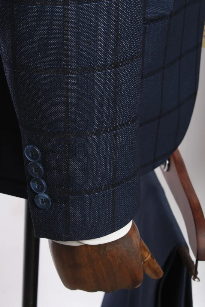 Мужской костюм "Агоста" синий  тройка slim fit
