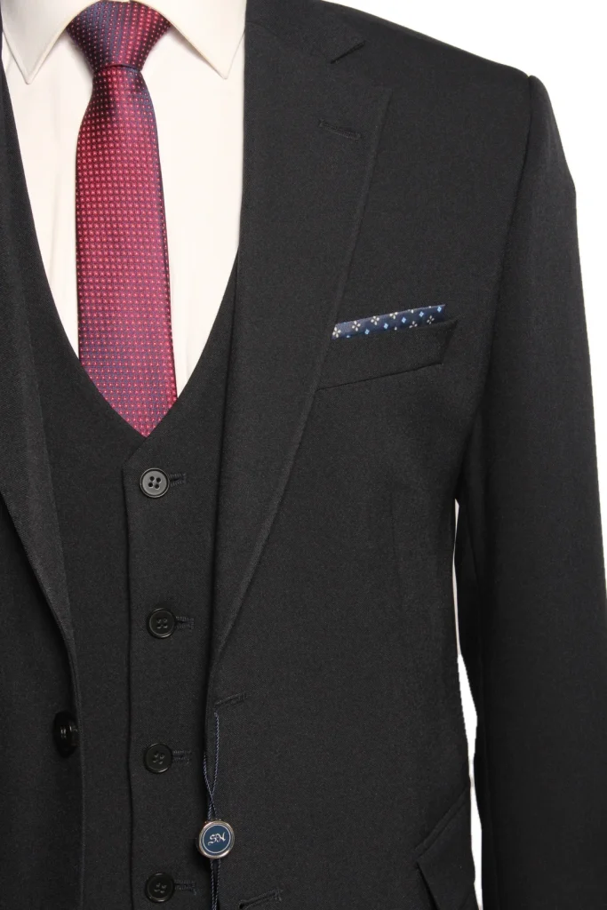 Мужской костюм "Барнес" темно - синий тройка slim fit