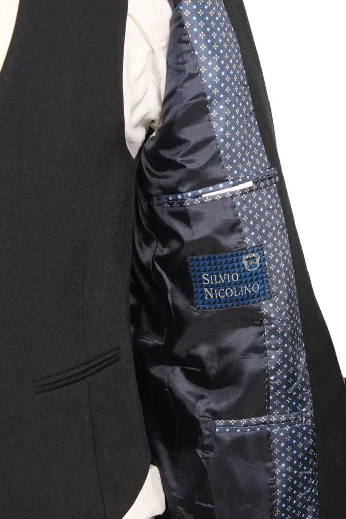 Мужской костюм "Барнес" темно - синий тройка slim fit