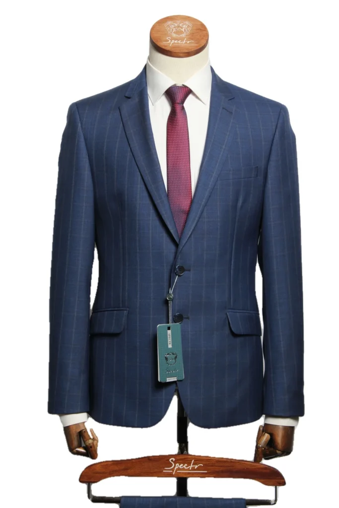 Мужской костюм "Брайн" синий двойка slim fit