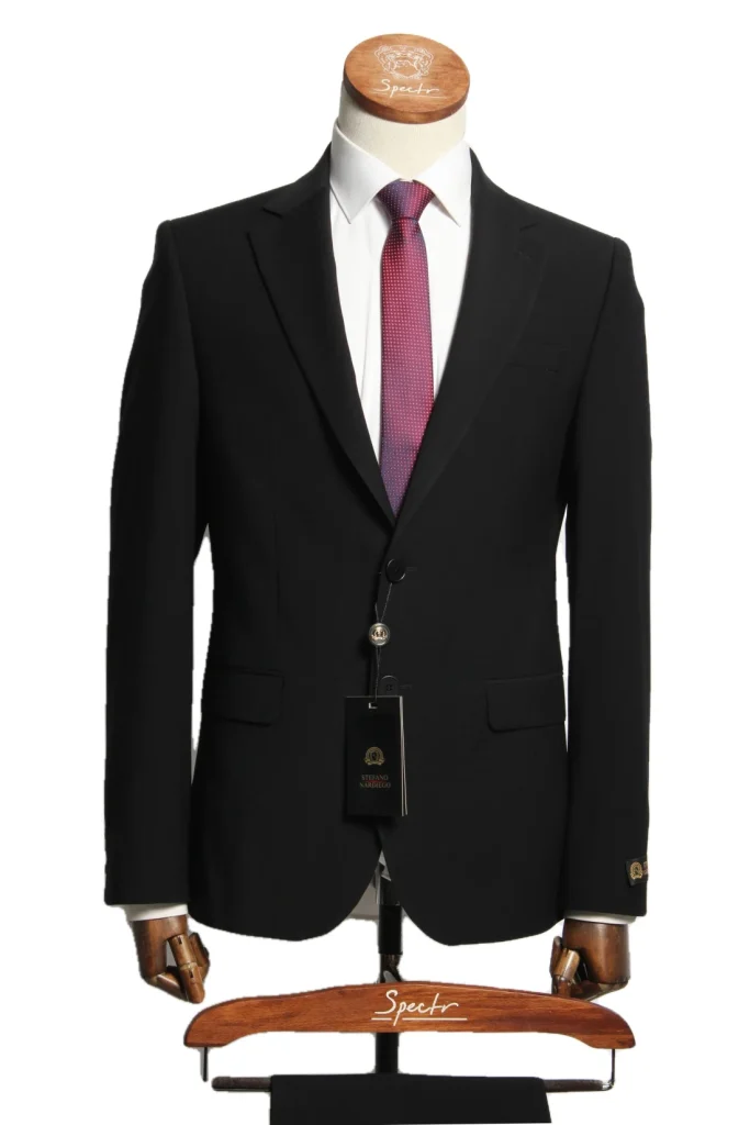 Мужской костюм "Брамсъ" черный двойка slim fit