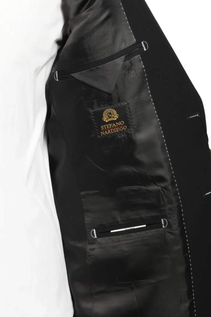 Мужской костюм "Брамсъ" черный двойка slim fit