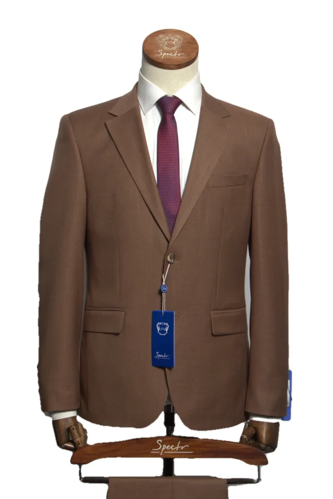 Мужской костюм "Голд" коричневый двойка slim fit