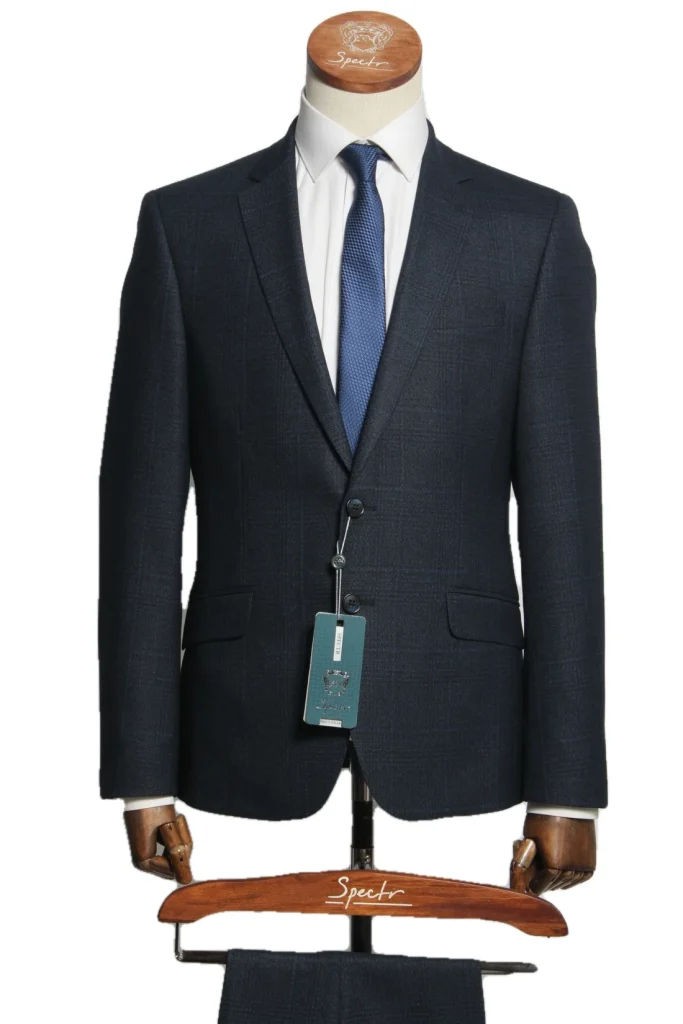 Мужской костюм "Дерби" синий двойка slim fit