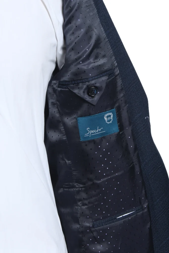 Мужской костюм "Дерби" синий двойка slim fit