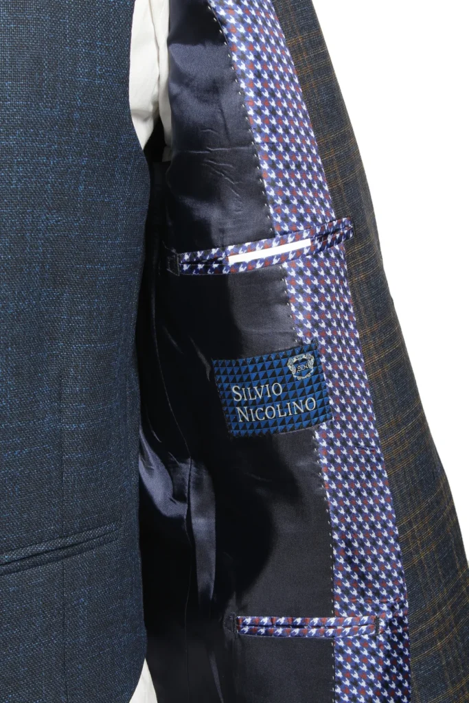 Мужской костюм "Кастор" синий тройка slim fit