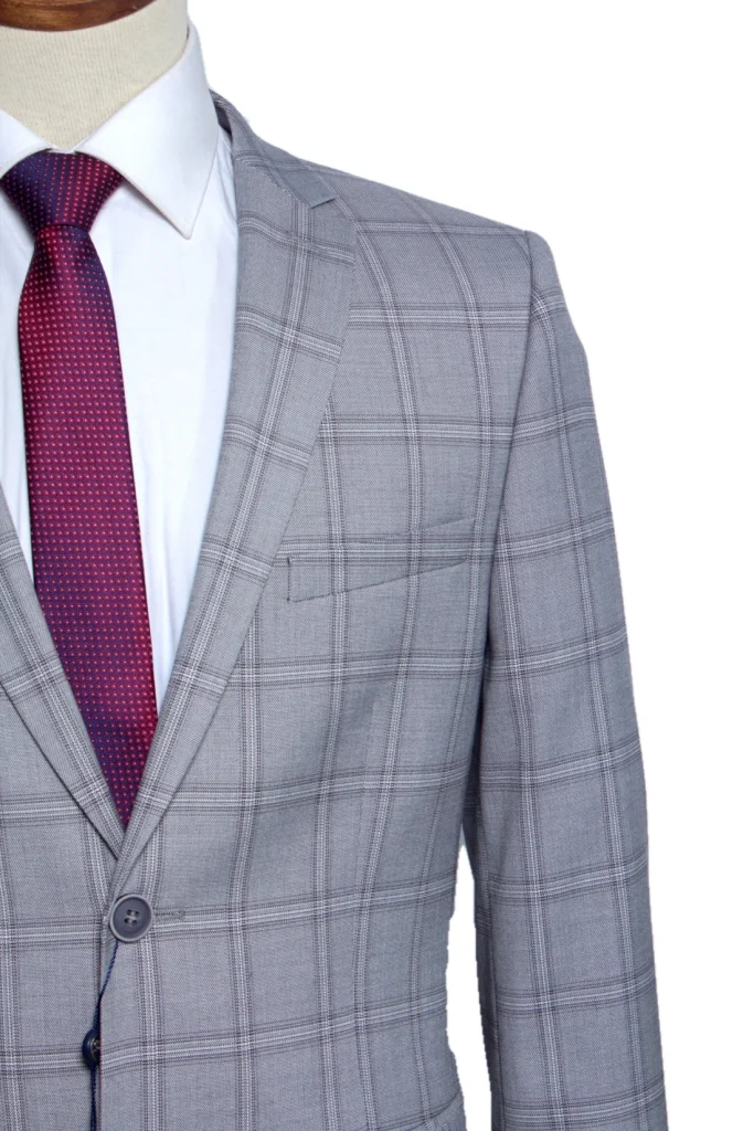 Мужской костюм "Кристалл" серебряный двойка slim fit