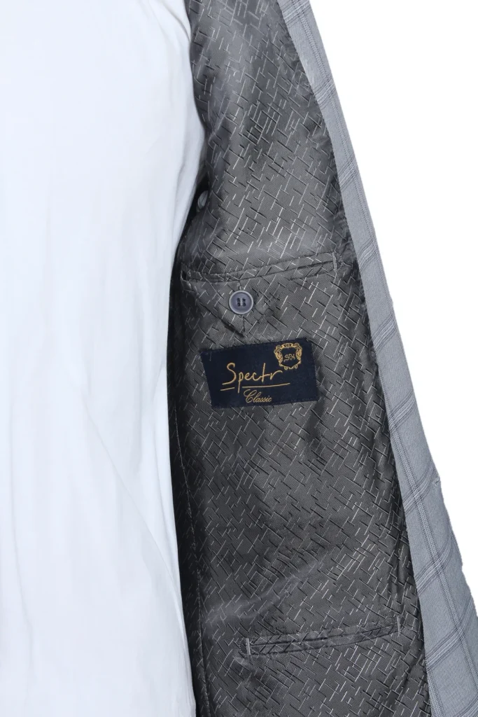 Мужской костюм "Кристалл" серебряный двойка slim fit