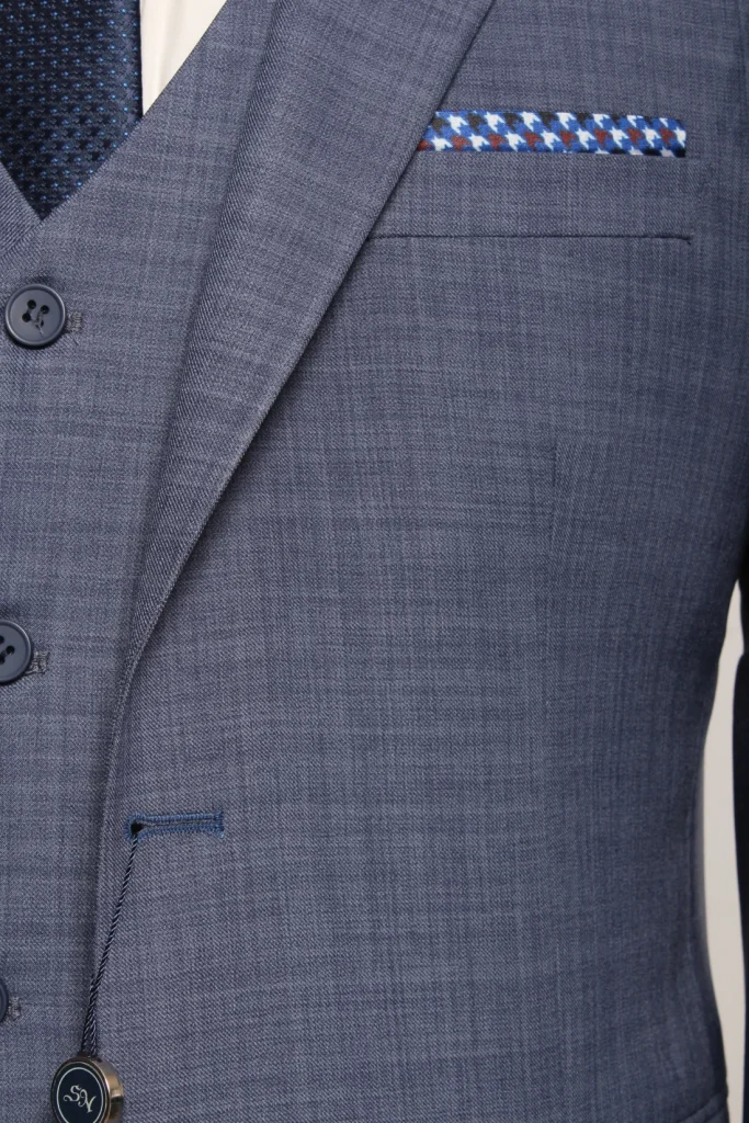 Мужской костюм "Ламори" синий тройка slim fit
