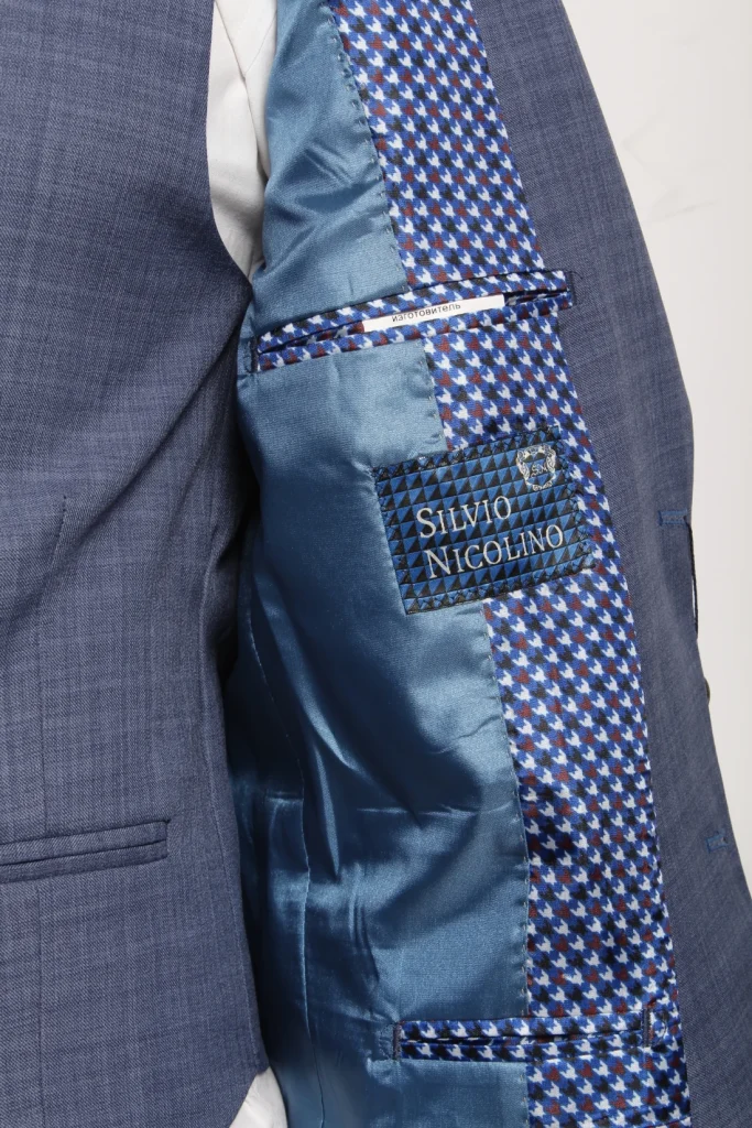 Мужской костюм "Ламори" синий тройка slim fit