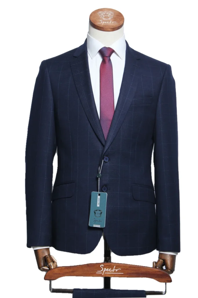 Мужской костюм "Нэрвис" синий двойка slim fit