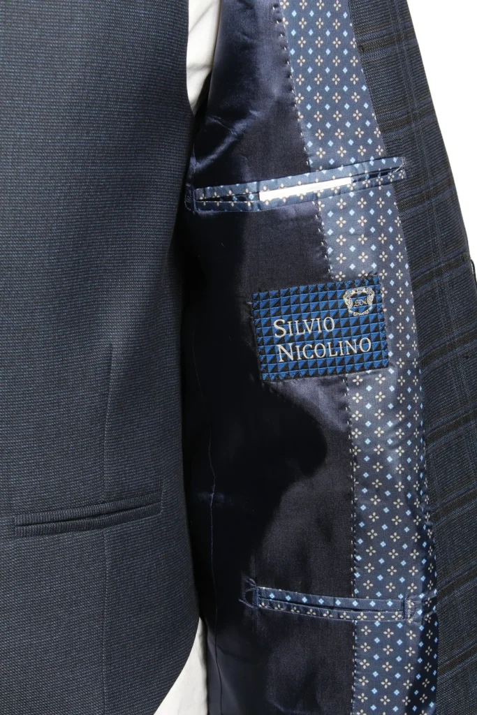 Мужской костюм "Омега" синий тройка slim fit