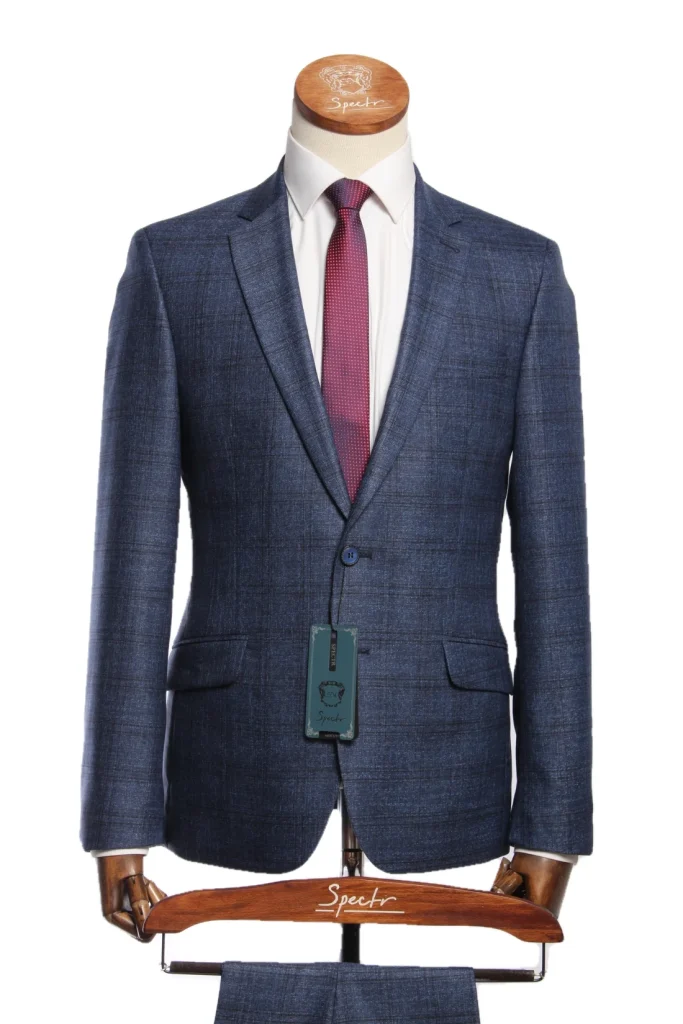 Мужской костюм "Салватини" т-синий двойка slim fit