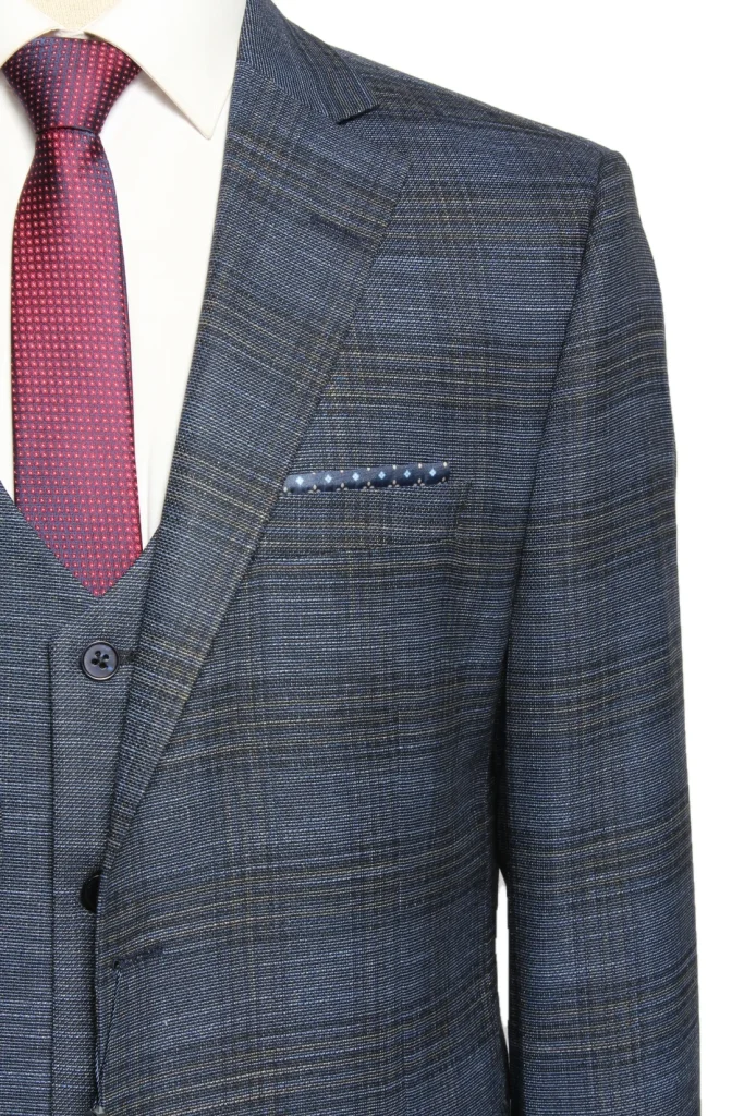 Мужской костюм "Техас" синий тройка slim fit